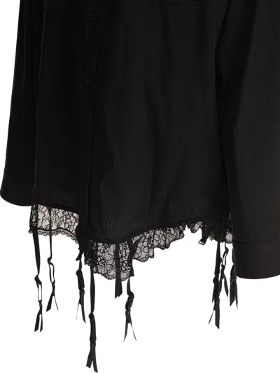 Balenciaga Women Black Lyocell Oversize Shirt In Black