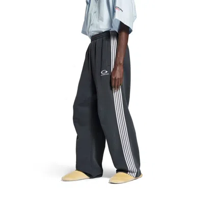 Balenciaga Baggy Sweatpants With Stripes And Wide Leg In Black