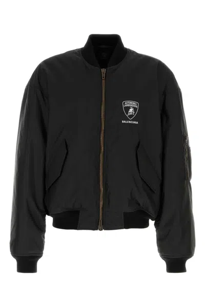 Balenciaga Nylon Lamborghini Bomber Jacket In Black