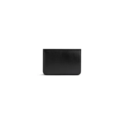 Balenciaga Mini Leather Cash 2.0 Trifold Wallet In Black