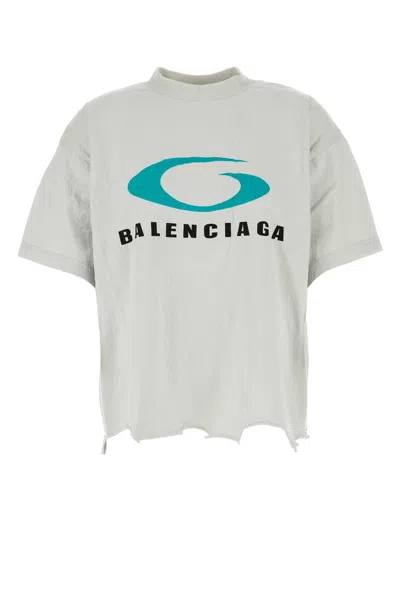 Balenciaga Women Chalk Cotton T-shirt