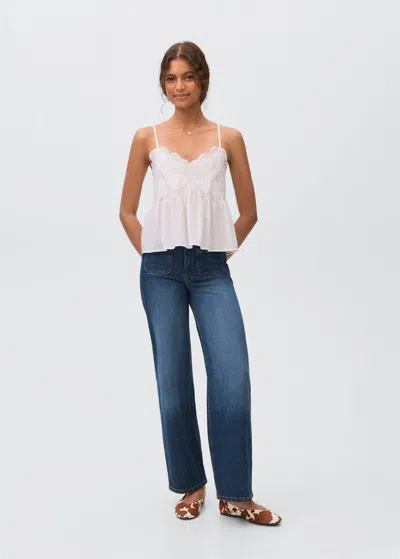 Mango Teen Low-waist Culotte Jeans Dark Blue