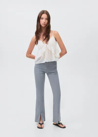 Mango Teen Flared Jeans With Opening Blue