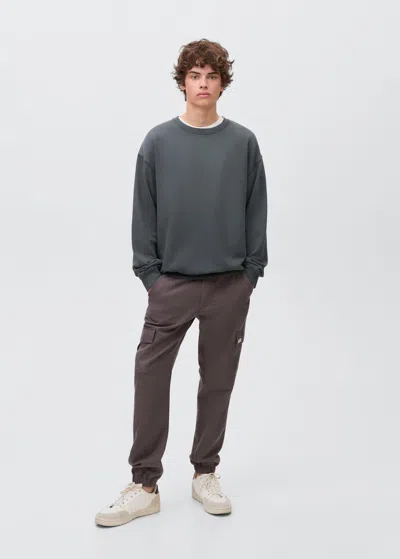 Mango Teen Basic Cotton Sweater Charcoal