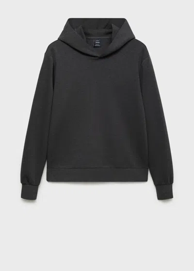 Mango Man Regular-fit Hoodie Dark Heather Grey