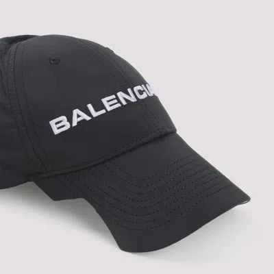 Balenciaga Logo Embroidered Adjustable Baseball Cap In Black