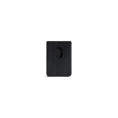 Balenciaga Magnetic Card Holder With Logo In Black