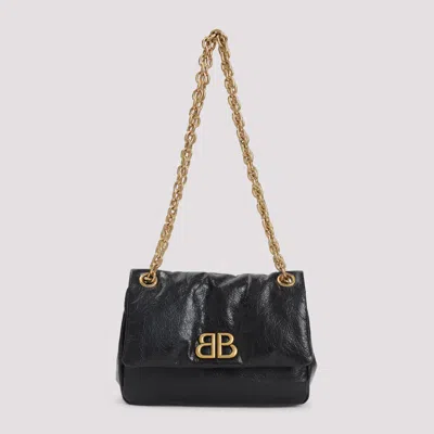 Balenciaga Calf Leather Shoulder Bag With Gold-tone Chain Strap