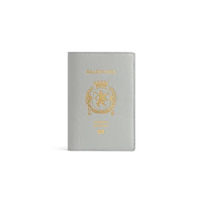Balenciaga Leather Passport Holder In Neutral