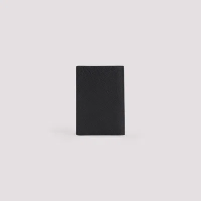Balenciaga Black Leather Passport Holder In Black