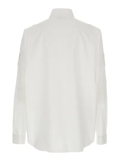 Balenciaga White Shirt With Logo Lettering On The Front And Logo Patch On The Sleeve In Cotton Man