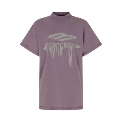 Balenciaga Super Fad Purple T-shirts And Polos In Purple