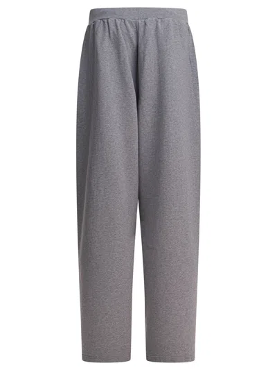 Balenciaga Wide Leg Cotton Jogging Trousers In Gray