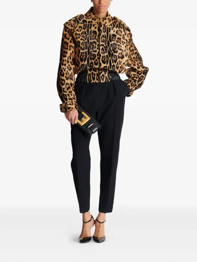 Balmain Anthem Buckle-detail Calfskin-leather Clutch