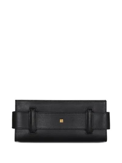 Balmain Anthem Buckle-detail Calfskin-leather Clutch