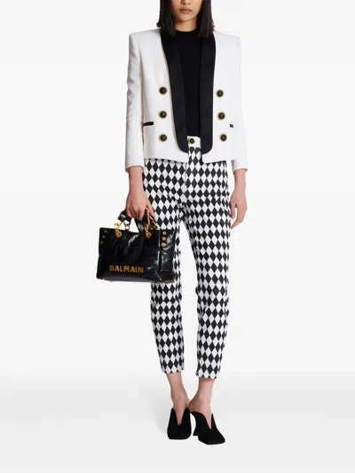 Balmain 1945 Soft Small Pb Emb Crinkl Lth Shopper Bag