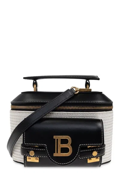 Balmain B-buzz Vanity-raphia&calfskin
