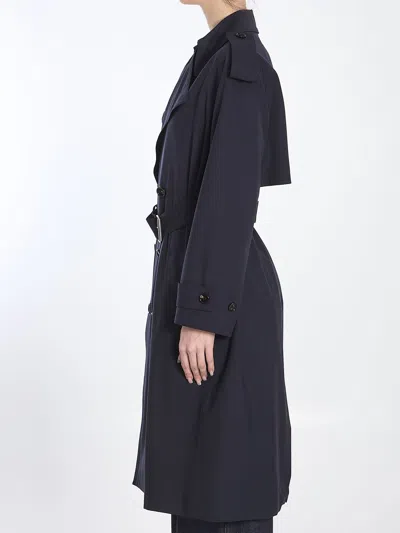 Bottega Veneta Black Wool Trench Coat In Black