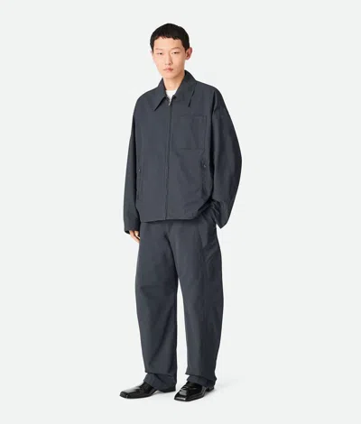 Bottega Veneta Coated Cotton Blouson With Multiple Pockets In Black