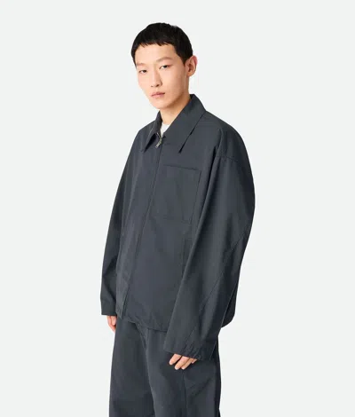 Bottega Veneta Coated Cotton Blouson With Multiple Pockets In Black