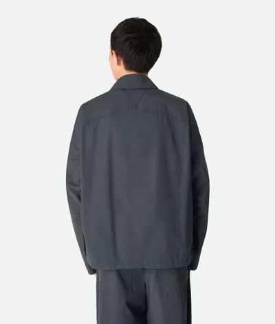 Bottega Veneta Coated Cotton Blouson With Multiple Pockets In Black