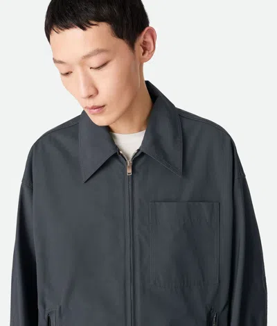 Bottega Veneta Coated Cotton Blouson With Multiple Pockets In Black
