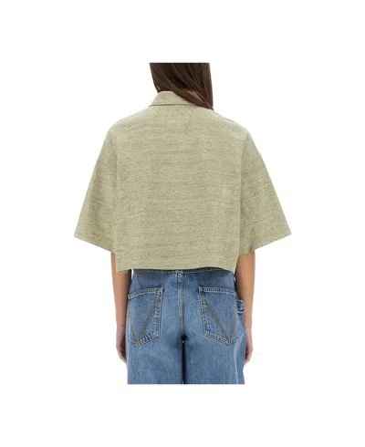 Bottega Veneta Cotton Pique Polo Shirt In Green