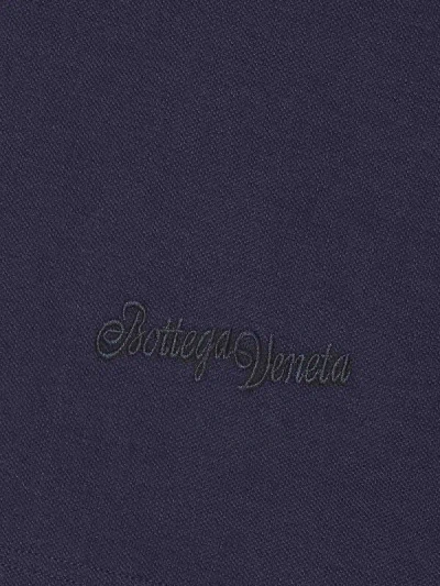 Bottega Veneta Cotton Pique Polo Shirt In Blue