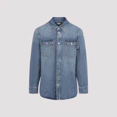 Bottega Veneta Denim Shirt With Flap Pockets And Contrasting Stitching
