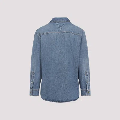 Bottega Veneta Denim Shirt With Flap Pockets And Contrasting Stitching