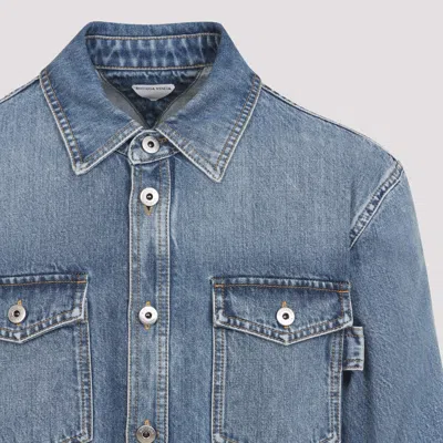 Bottega Veneta Denim Shirt With Flap Pockets And Contrasting Stitching