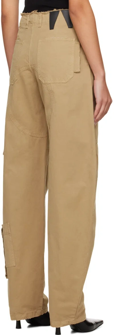 Darkpark Frayed Hem Cotton Rosalind Cargo Pants With Logo-buttons