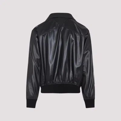 Bottega Veneta Nappa Leather Coat With Classic Collar In Black