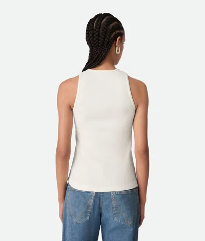 Bottega Veneta Ribbed Cotton Jersey Top In White