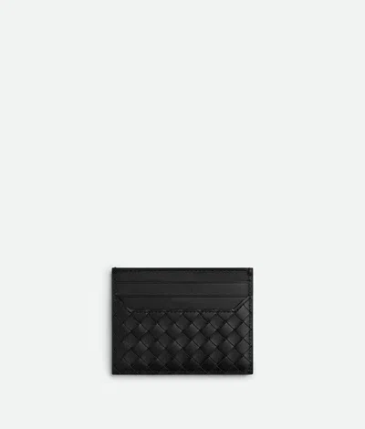 Bottega Veneta Intrecciato Leather Open Top Cardholder In Black