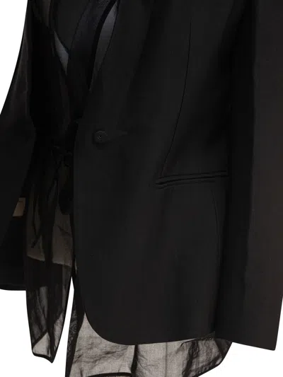 Brunello Cucinelli Single-breasted Layered Blazer In Black