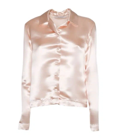 Philosophy Di Lorenzo Serafini Romantic Pink Viscose Blouse With Satin Finish In Pink