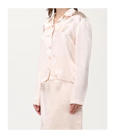 Philosophy Di Lorenzo Serafini Romantic Pink Viscose Blouse With Satin Finish In Pink