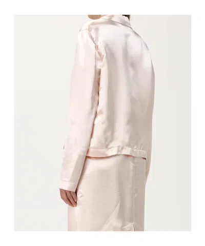 Philosophy Di Lorenzo Serafini Romantic Pink Viscose Blouse With Satin Finish In Pink