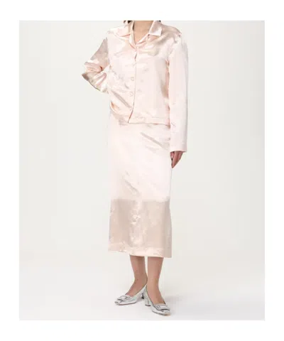 Philosophy Di Lorenzo Serafini Romantic Pink Viscose Blouse With Satin Finish In Pink