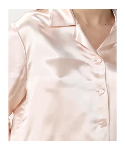 Philosophy Di Lorenzo Serafini Romantic Pink Viscose Blouse With Satin Finish In Pink