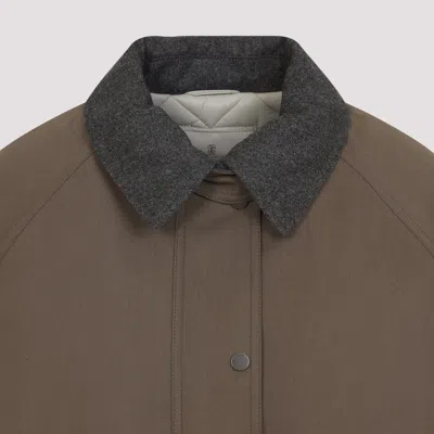 Brunello Cucinelli Bead-embellished Wool Felt-trimmed Padded Cotton-blend Jacket