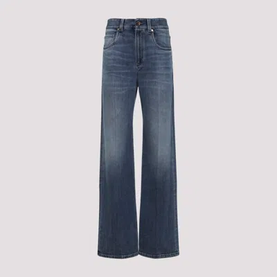 Brunello Cucinelli Wide-leg High-waist Jeans In Soft Denim Blend In Blue