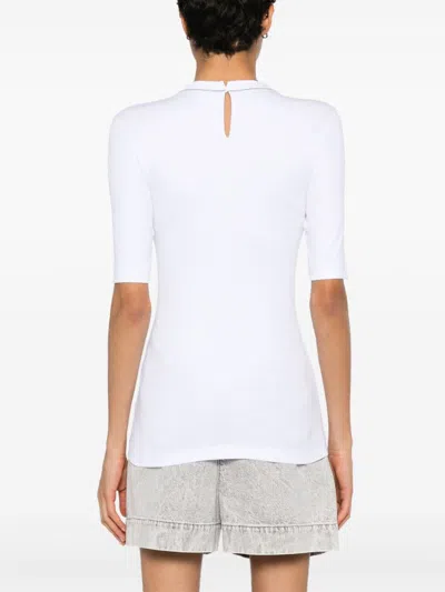 Brunello Cucinelli Woman T-shirt White Size Xl Cotton, Elastane, Brass In White