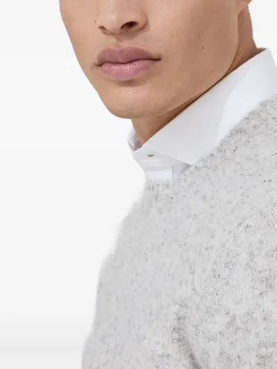Brunello Cucinelli Irregular Coloration Flecked Alpaca Sweater Clothing