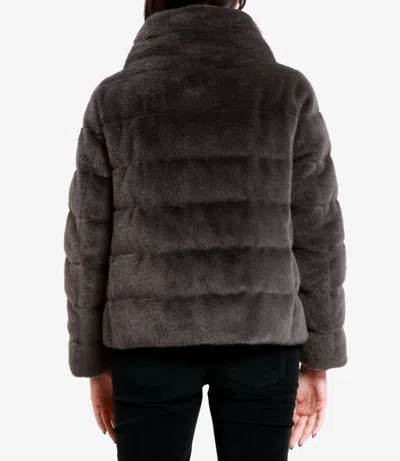 Herno Quilted Faux Fur Down Jacket In Black