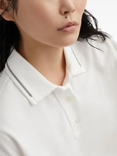 Brunello Cucinelli Piquet Polo Shirt With Monili