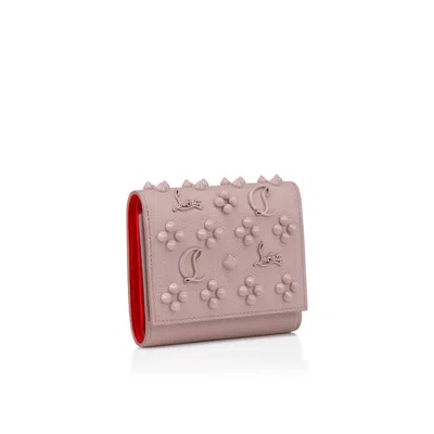 Christian Louboutin Spiked Compact Wallet In Neutral
