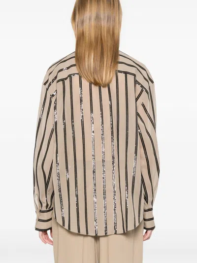 Brunello Cucinelli Vertical Striped Cotton Shirt