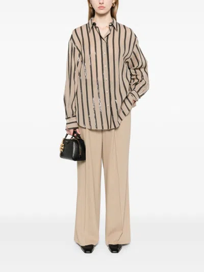 Brunello Cucinelli Vertical Striped Cotton Shirt